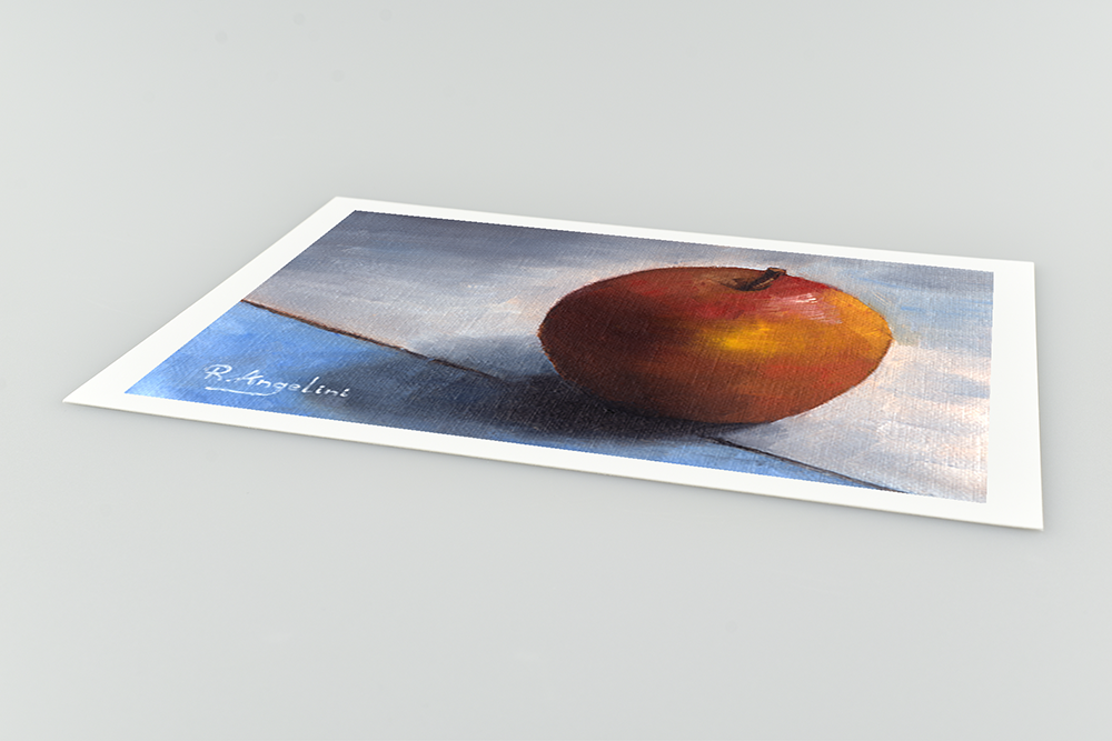 Red Apple Giclee Art Print Close Up