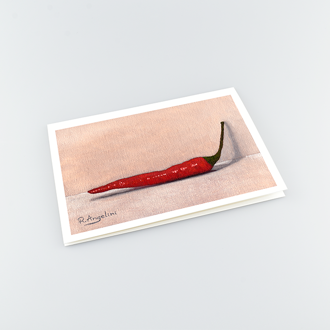 Red Bird's Eye Chilli - A5 Greetings Cards Top Down