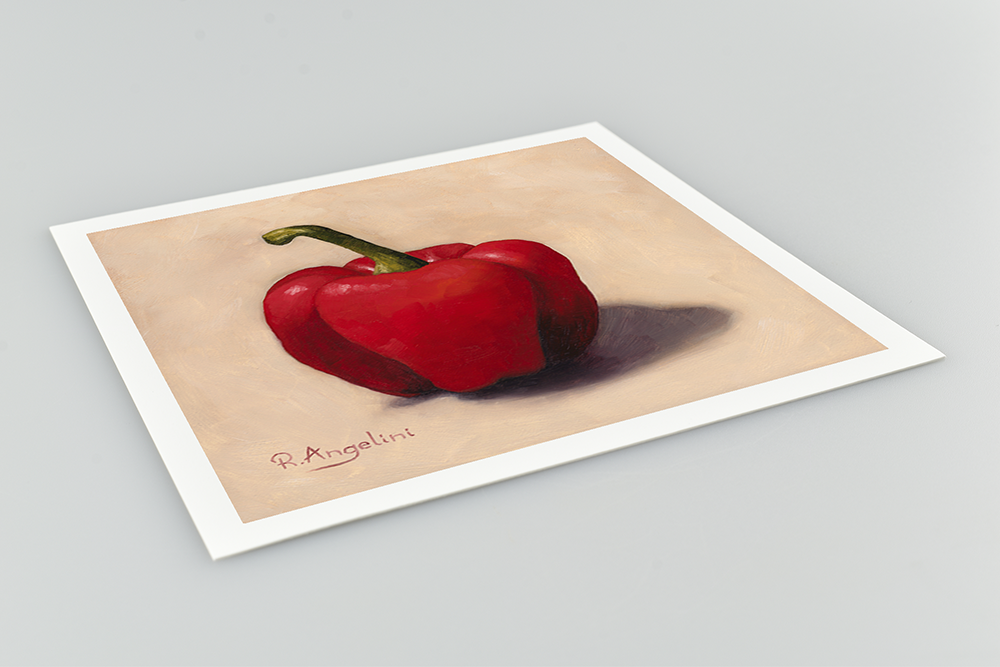 Red Pepper Square Giclee Art Print Close Up