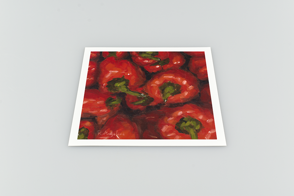 Red Peppers Square Giclee Art Print