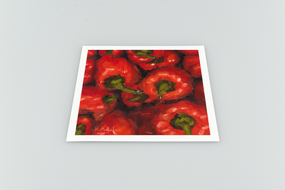 Red Peppers Square Giclee Art Print