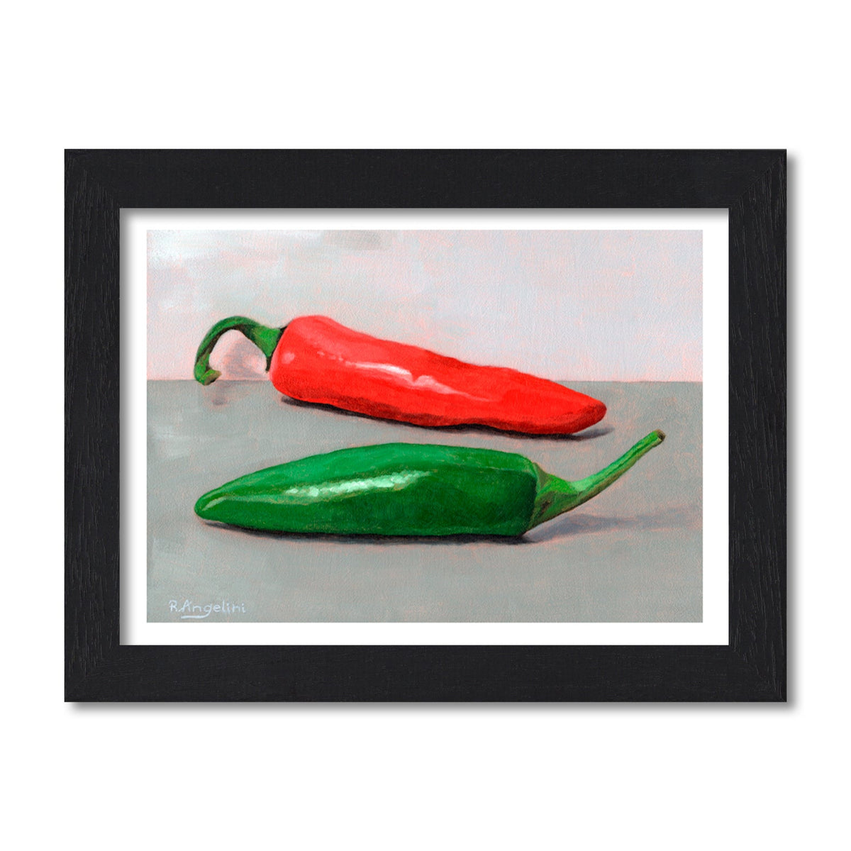 Red and Green Chillies | Still Life Art Print