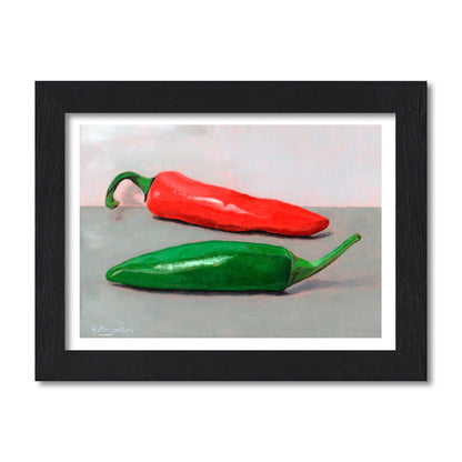 Red and Green Chillies | Still Life Art Print