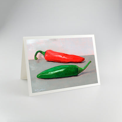 Red and Green Chillies | A5 Greetings Cards