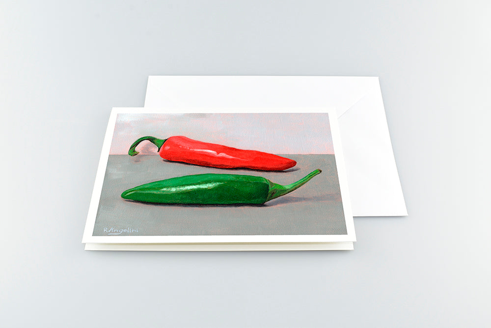 Red and Green Chillies | A5 Greetings Cards