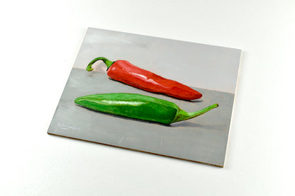 Red and Green Chillies | Original Artwork