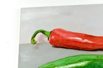 Red and Green Chillies | Original Artwork