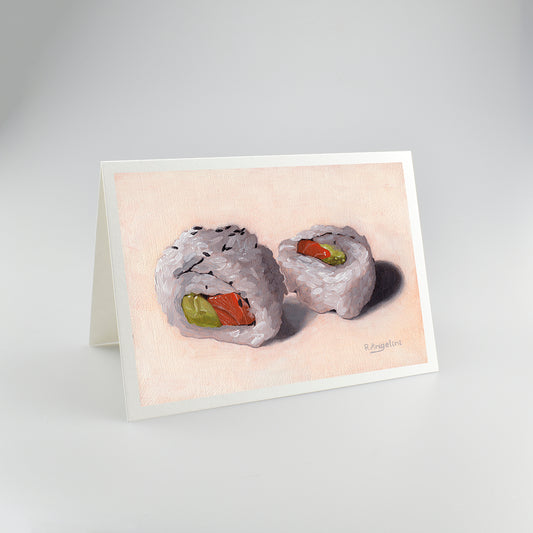 Salmon Avocado Sushi Rolls - A5 Greetings Cards