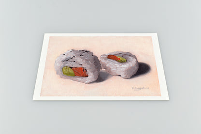 Salmon Avocado Sushi Rolls Giclee Art Print