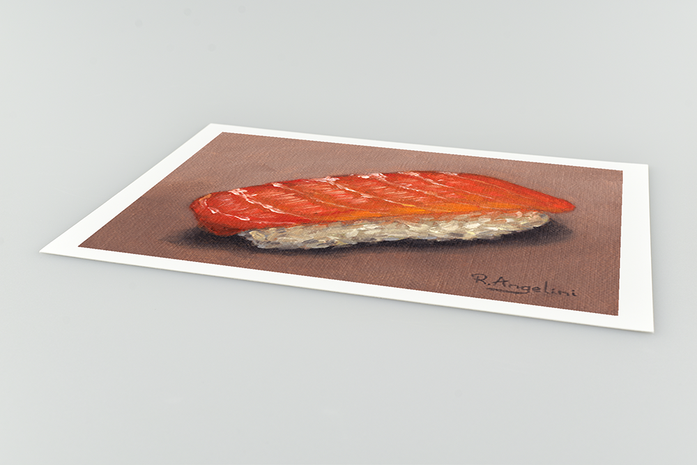 Salmon Sushi Giclee Art Print Close Up
