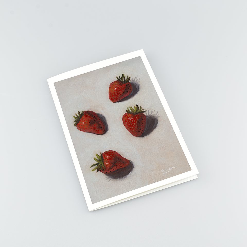 Strawberries - A5 Greetings Cards Top Down