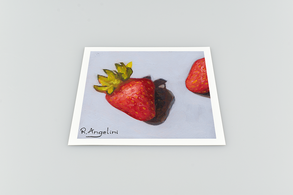 Strawberries 1 of 3 Square Giclee Art Print
