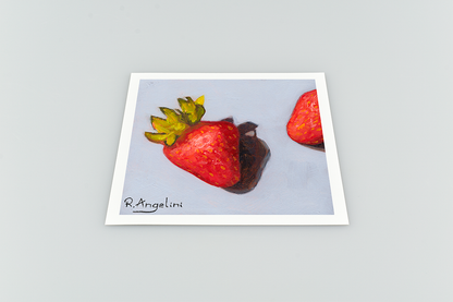 Strawberries 1 of 3 Square Giclee Art Print