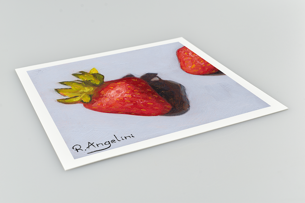 Strawberries 1 of 3 Square Giclee Art Print Close Up