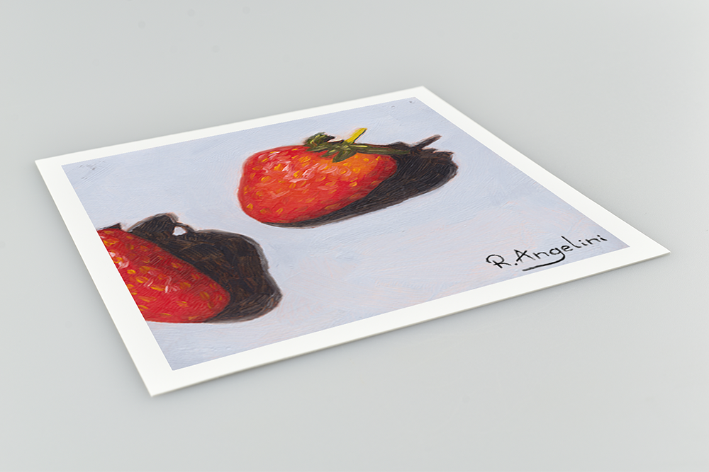 Strawberries 3 of 3 Square Giclee Art Print Close Up