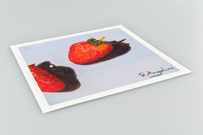 Strawberries 3 of 3 Square Giclee Art Print Close Up