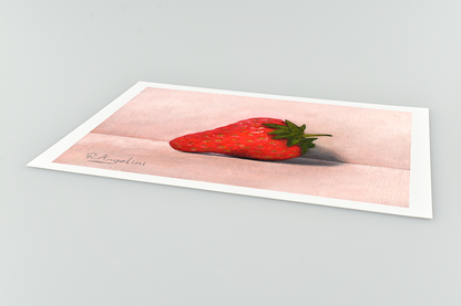 Strawberry Giclee Art Print Close Up