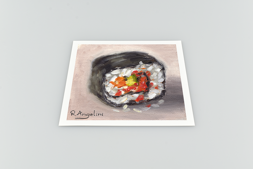 Sushi Roll Square Giclee Art Print