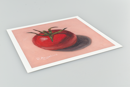 Tomato Square Giclee Art Print Close Up