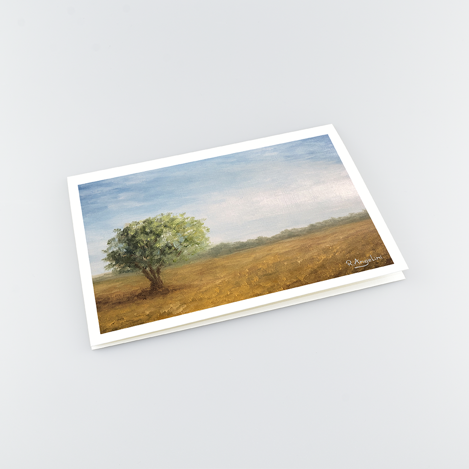 Tree in a Field - A5 Greetings Cards Top Down