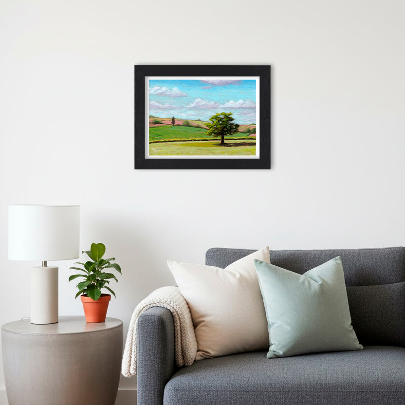 Tree in Field | Landscape Art Print