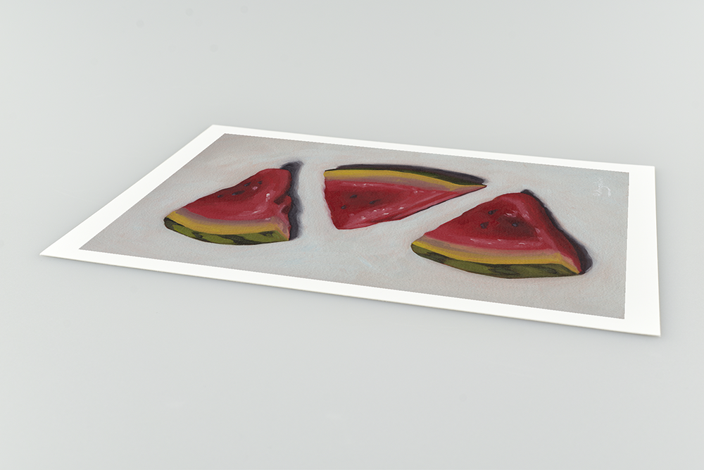 Watermelon Slices Giclee Art Print Close Up