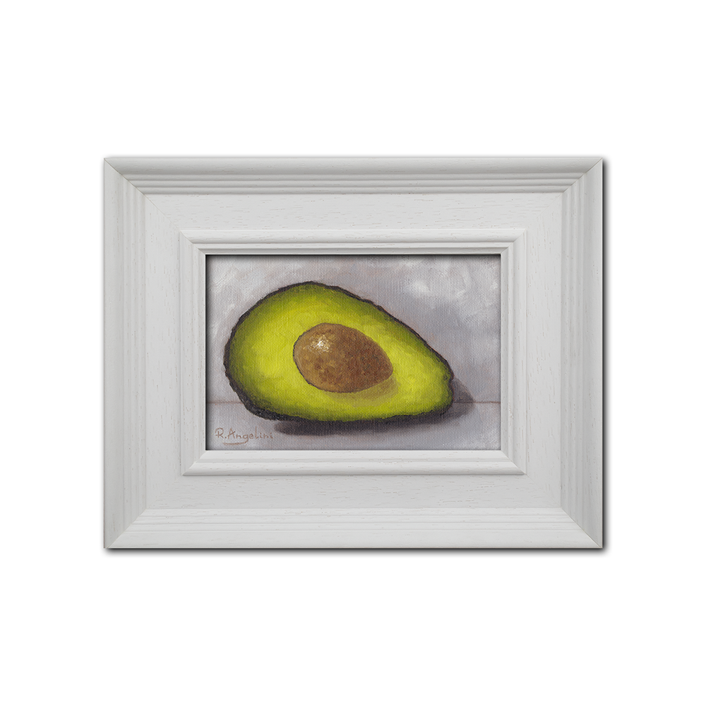 White Framed Avocado - Original Artwork