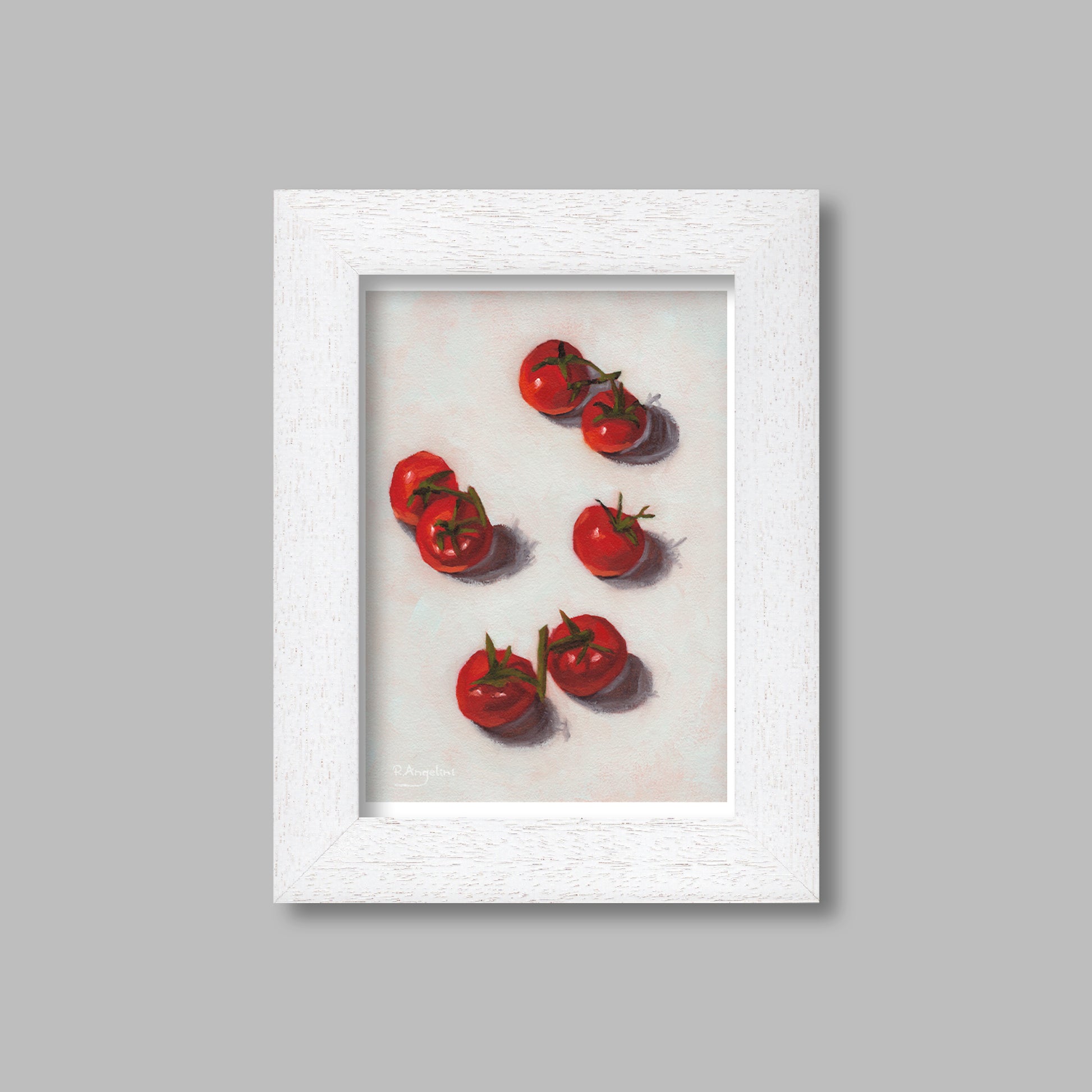 White Framed Cherry Tomatoes Giclee Art Print
