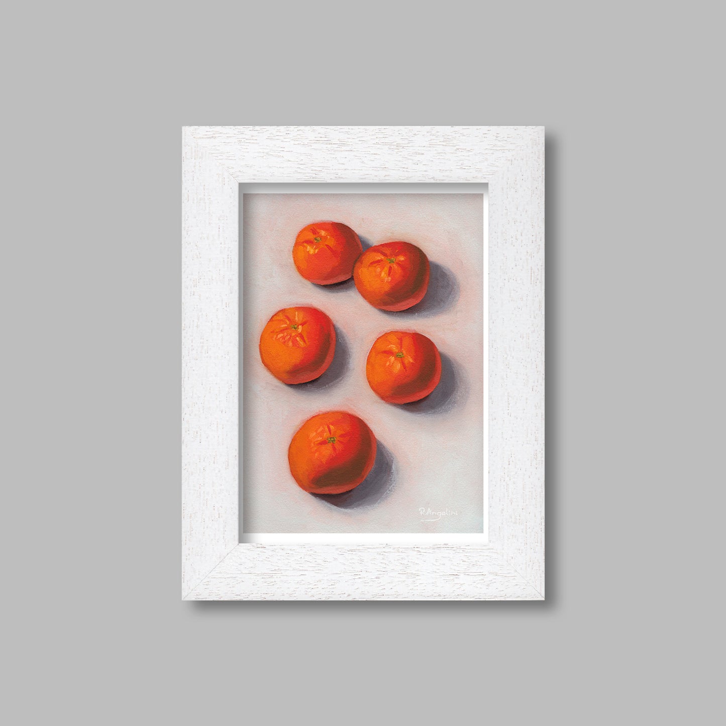 White Framed Clementines Giclee Art Print