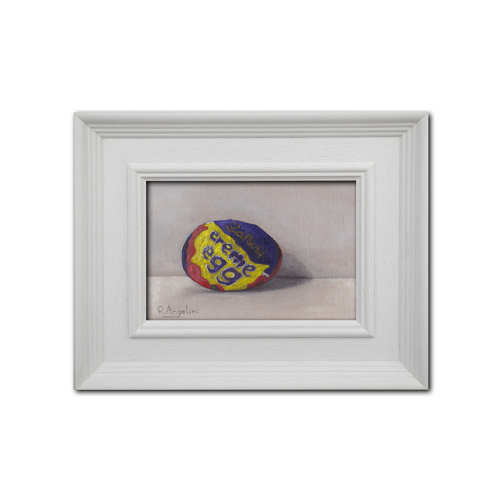 White Framed Crème Egg - Original Artwork