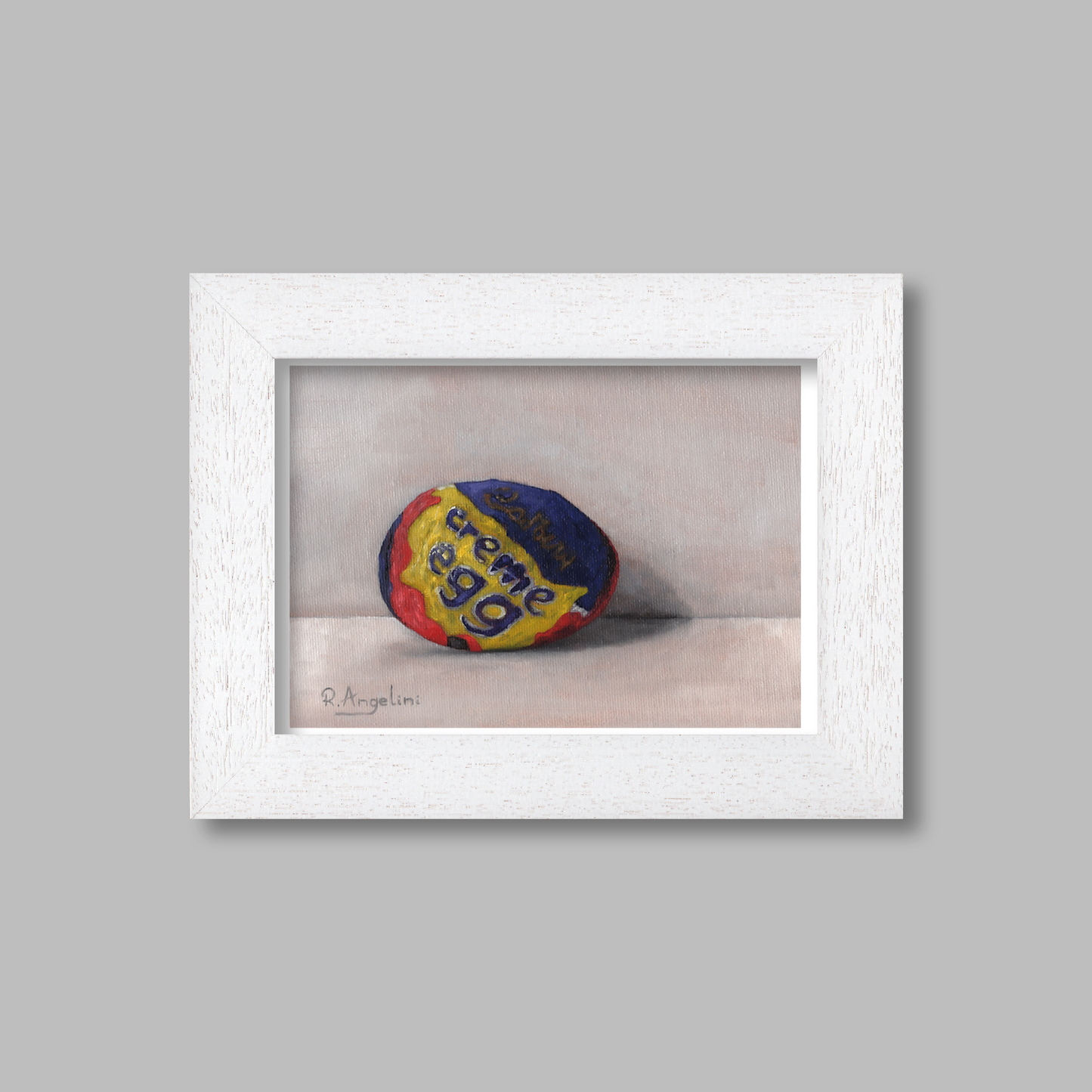 White Framed Crème Egg Giclee Art Print