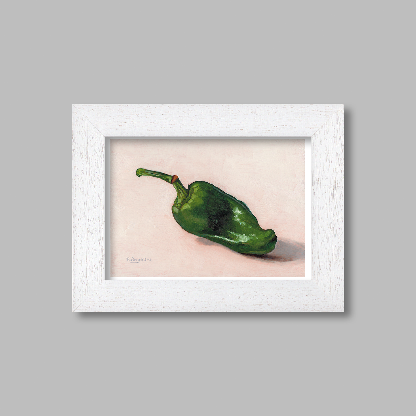 White Framed Green Padron Giclee Art Print