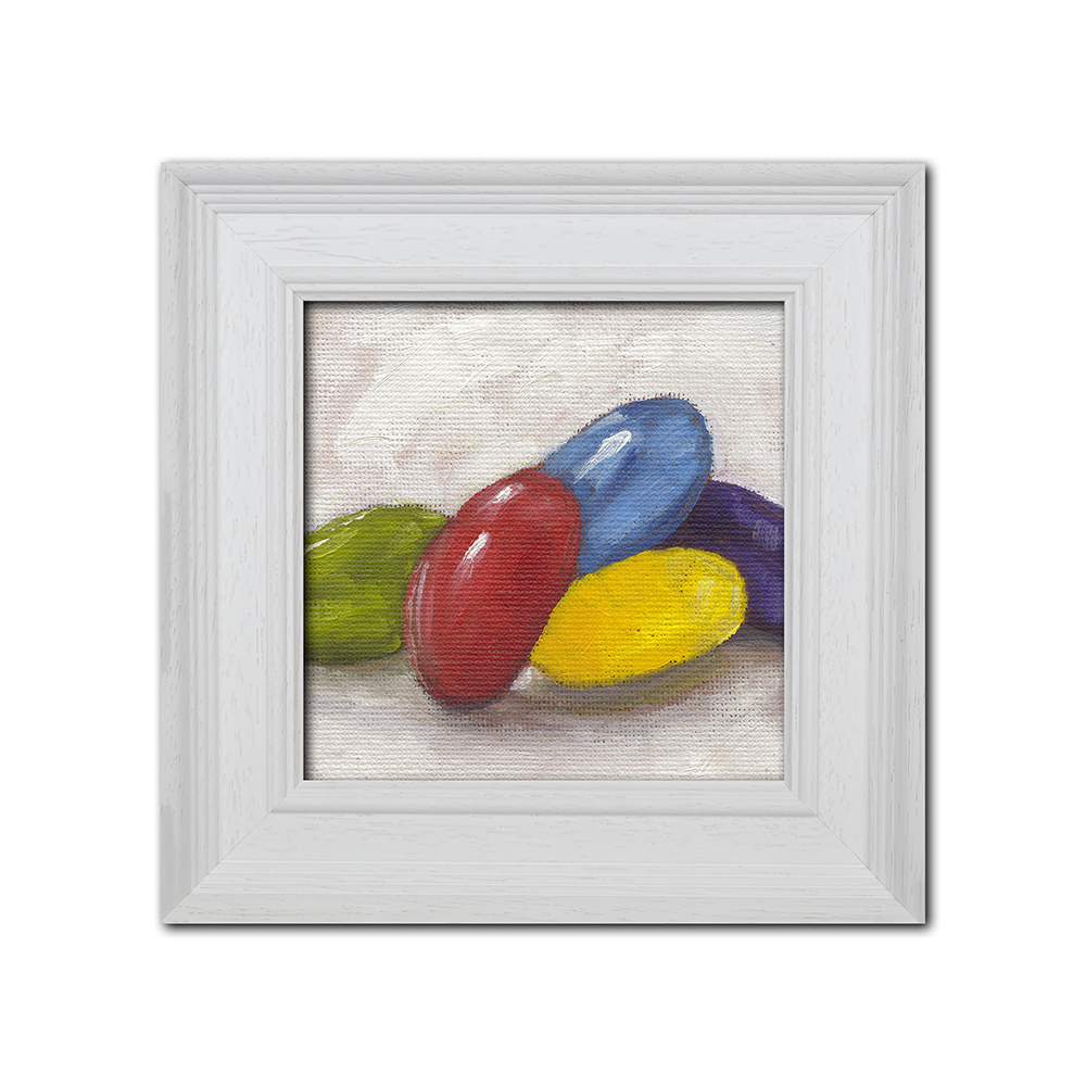 White Framed Jelly Beans - Original Artwork