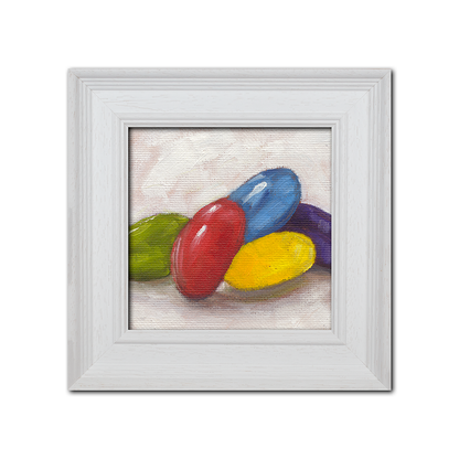 White Framed Jelly Beans - Original Artwork