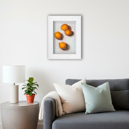 White Framed Lemons Giclee Art Print in Living Room