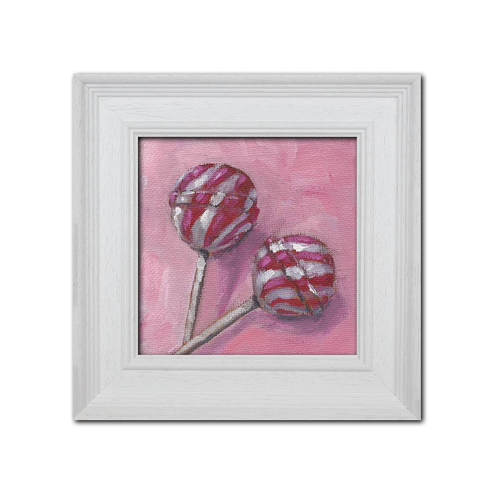 White Framed Lollipops - Original Artwork