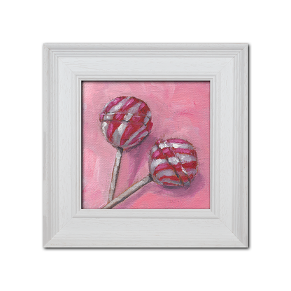 White Framed Lollipops - Original Artwork