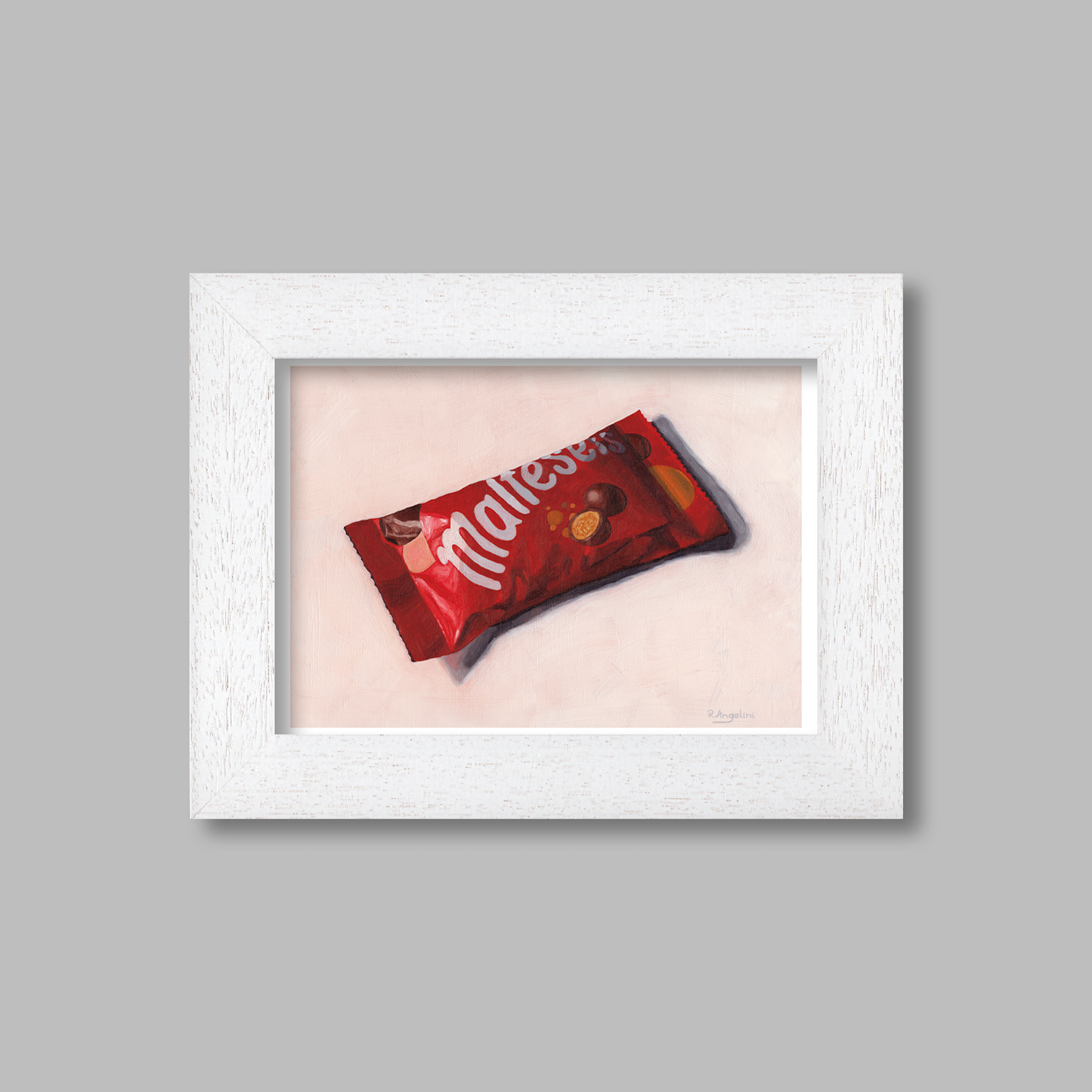 White Framed Maltesers Giclee Art Print