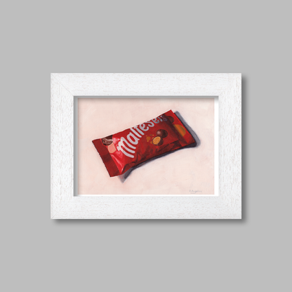 White Framed Maltesers Giclee Art Print