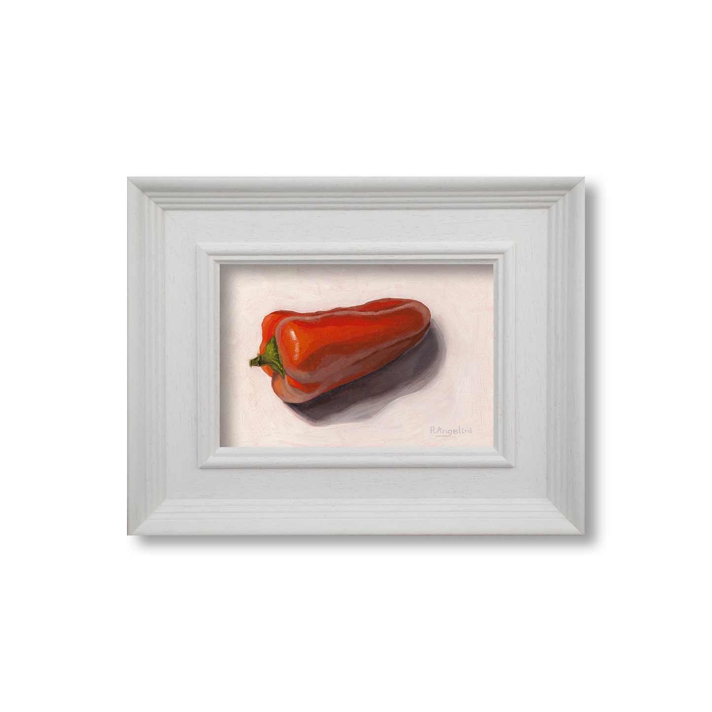 White Framed Orange Pepper - Original Artwork