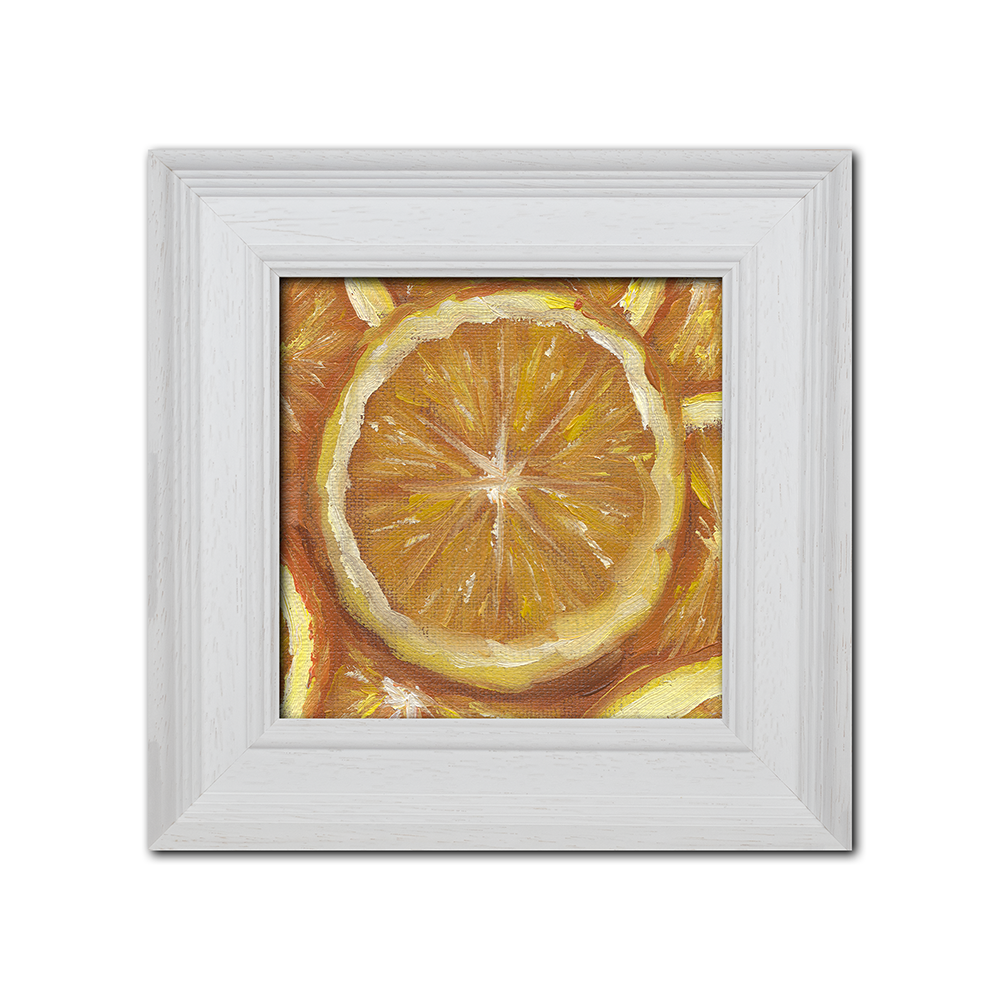 White Framed Orange Slices - Original Artwork