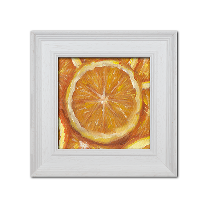 White Framed Orange Slices - Original Artwork