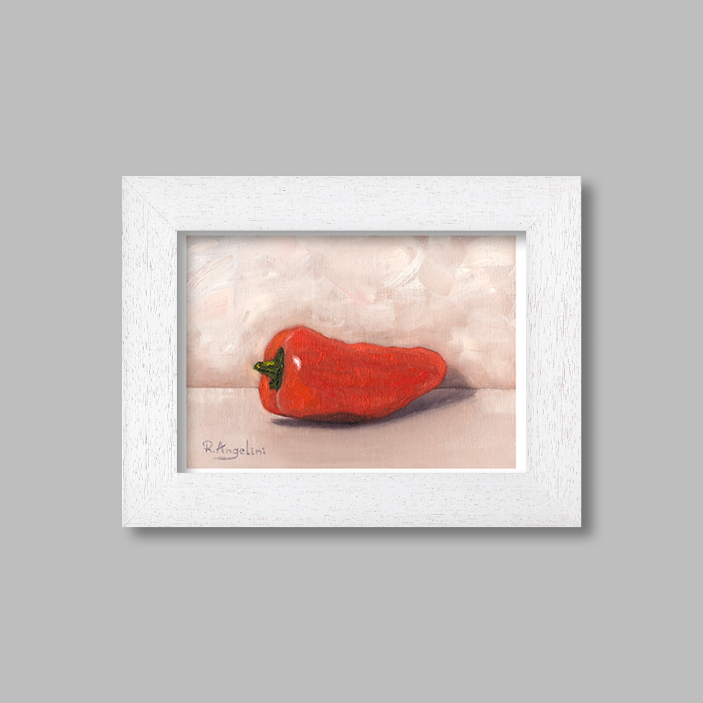 White Framed Orange Sweet Pepper Giclee Art Print