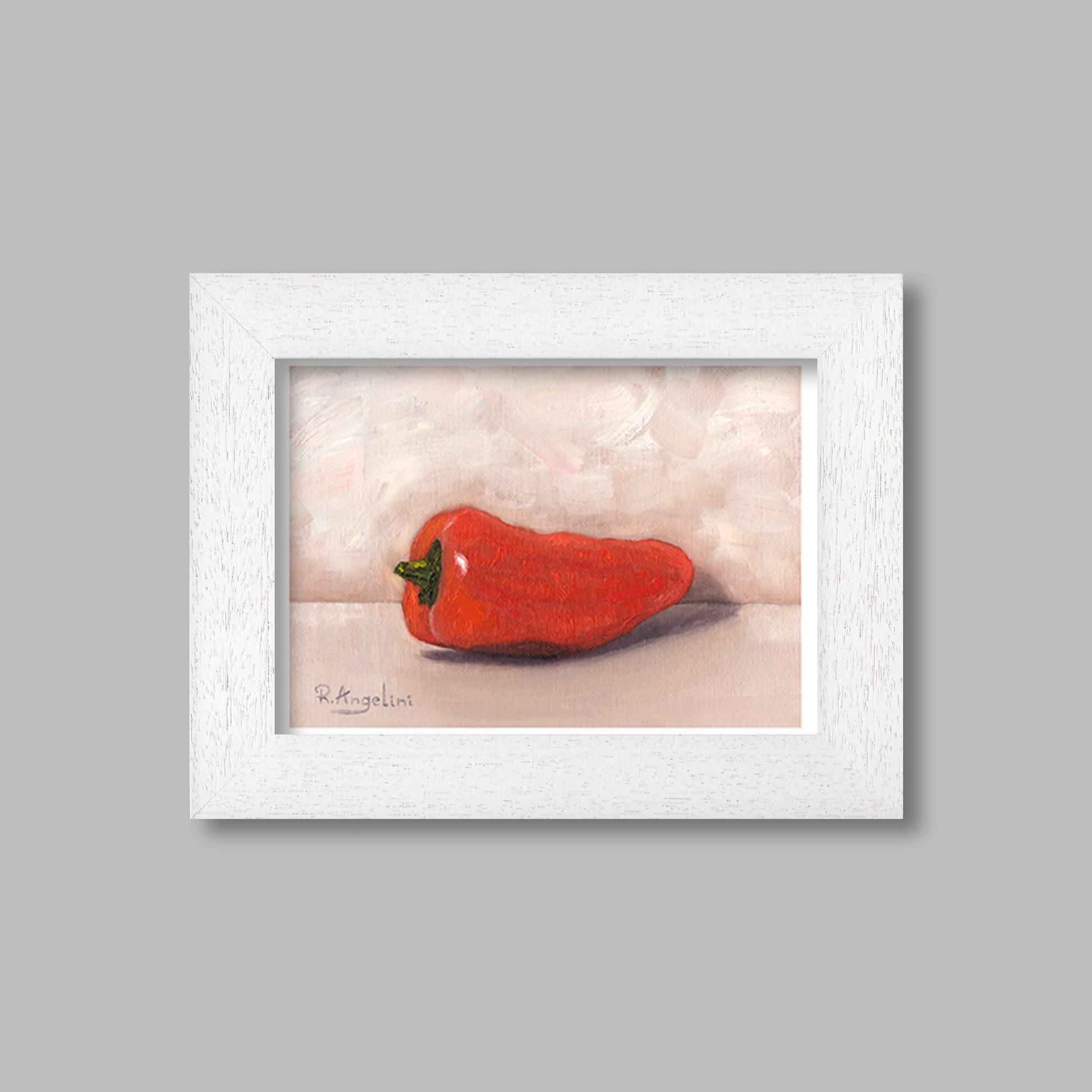 White Framed Orange Sweet Pepper Giclee Art Print