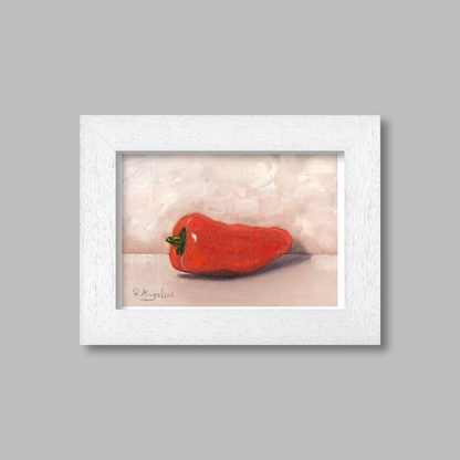 White Framed Orange Sweet Pepper Giclee Art Print