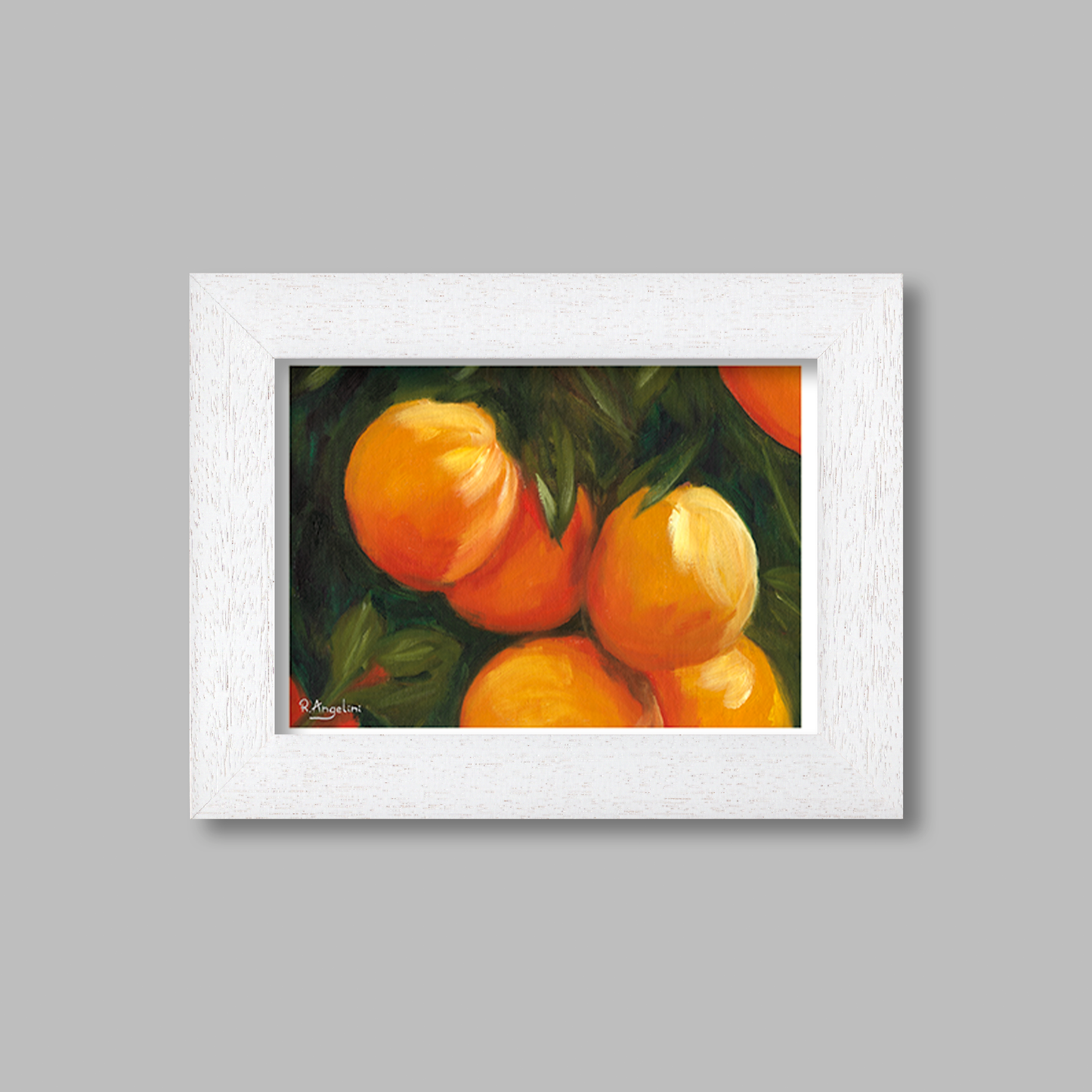 White Framed Orange Tree 2 Giclee Art Print