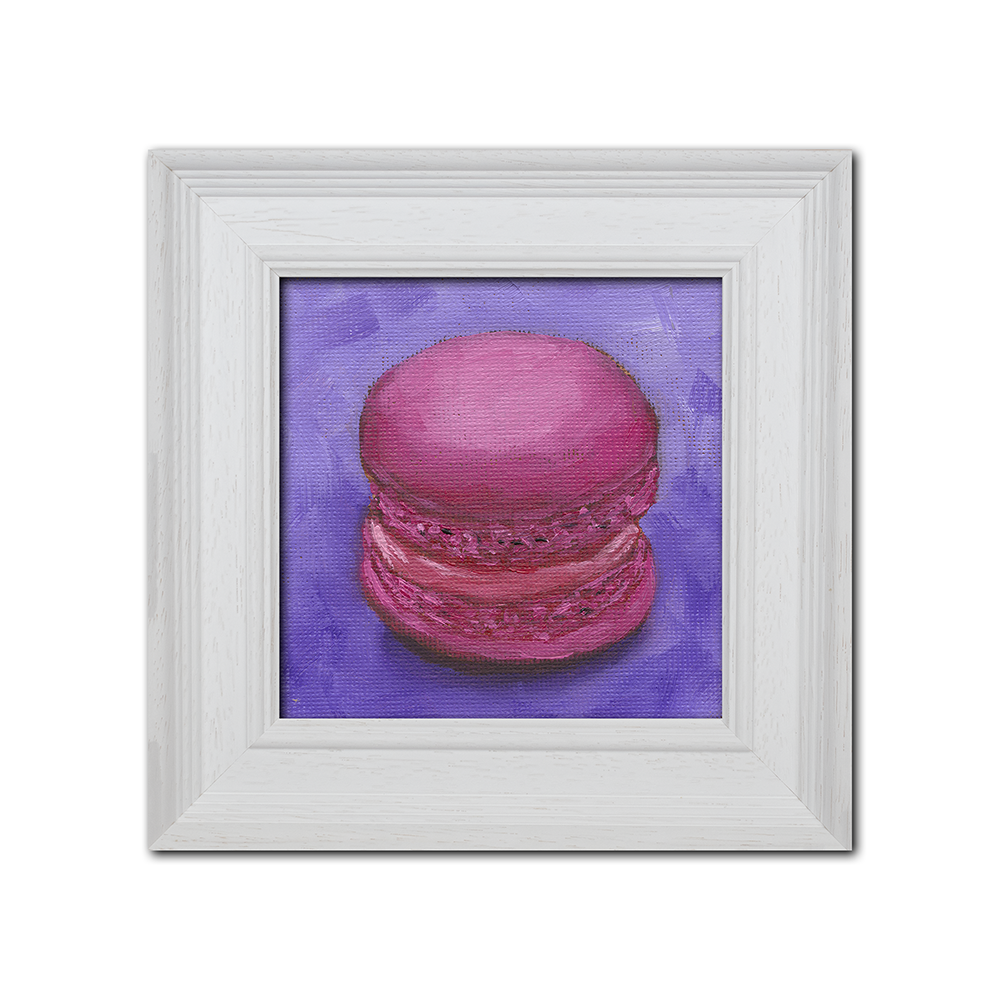 White Framed Pink Macaron - Original Artwork