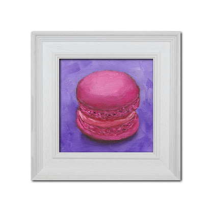 White Framed Pink Macaron - Original Artwork
