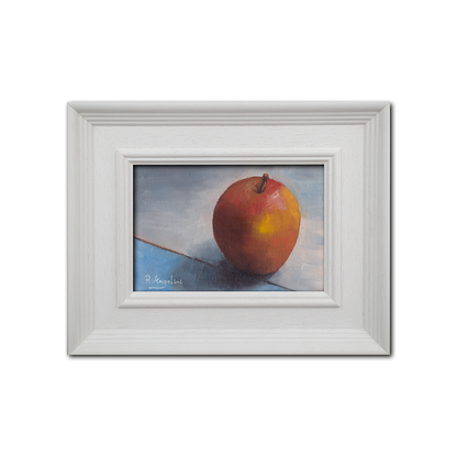 White Framed Red Apple - Original Artwork