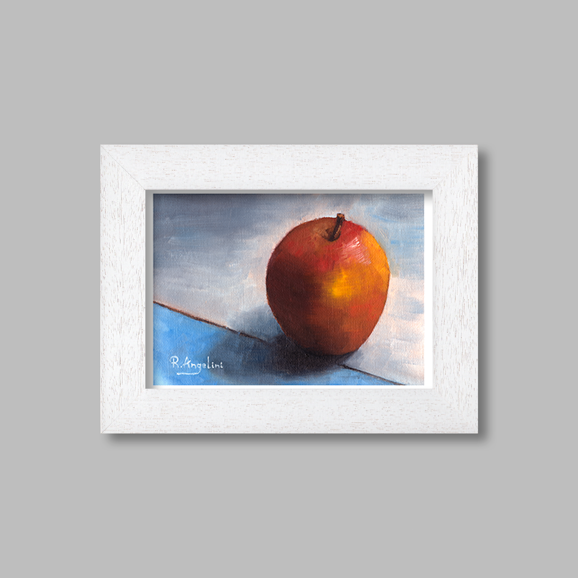 White Framed Red Apple Giclee Art Print